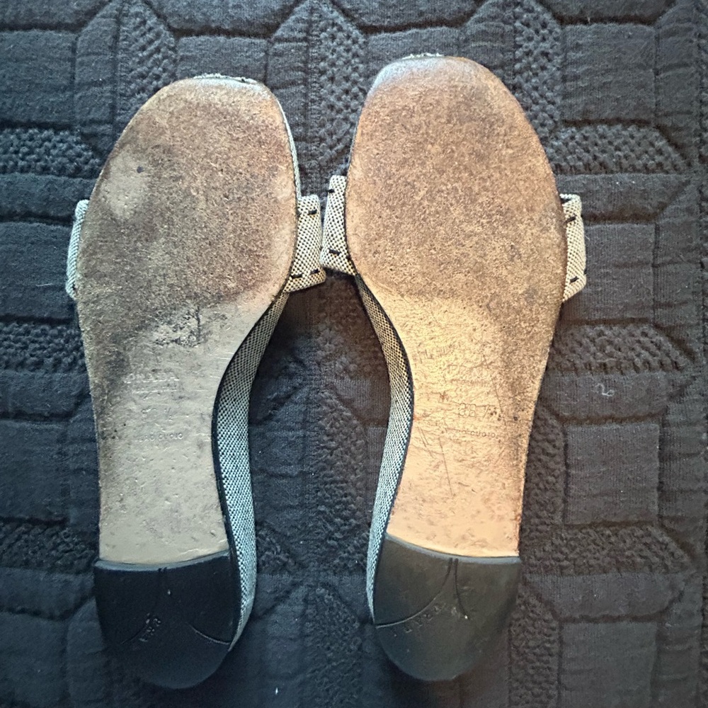 Authentic Prada Canvas Slides with Logo Plaque - Picture 6 of 10